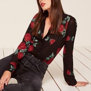 Reformation rose button down